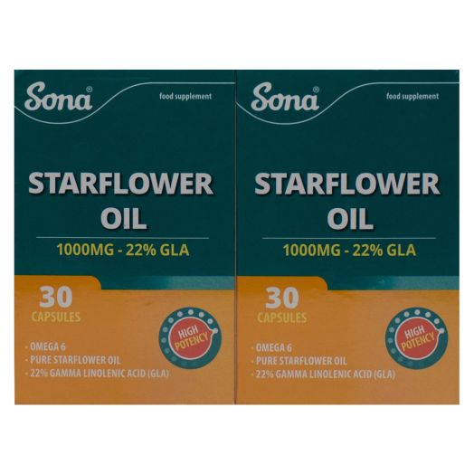 Sona Starflower Oil 1000mg Twin Pack (2x30cps)